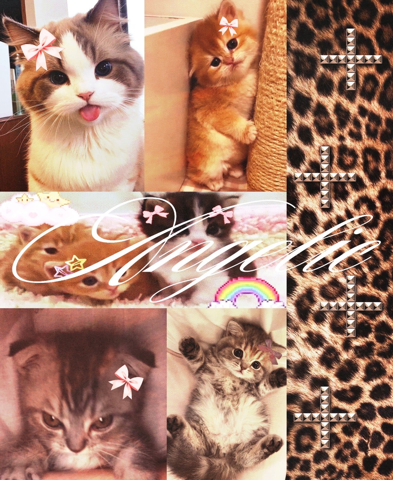 Y2k cat shower curtain